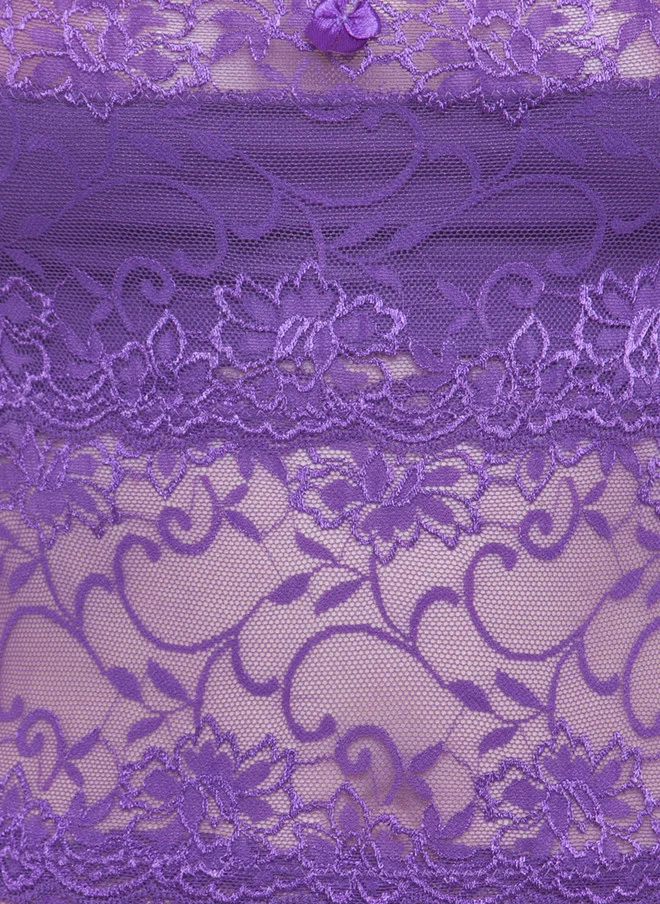 Laceandme Laceandme Women Lavender Self Design Baby Doll 40202